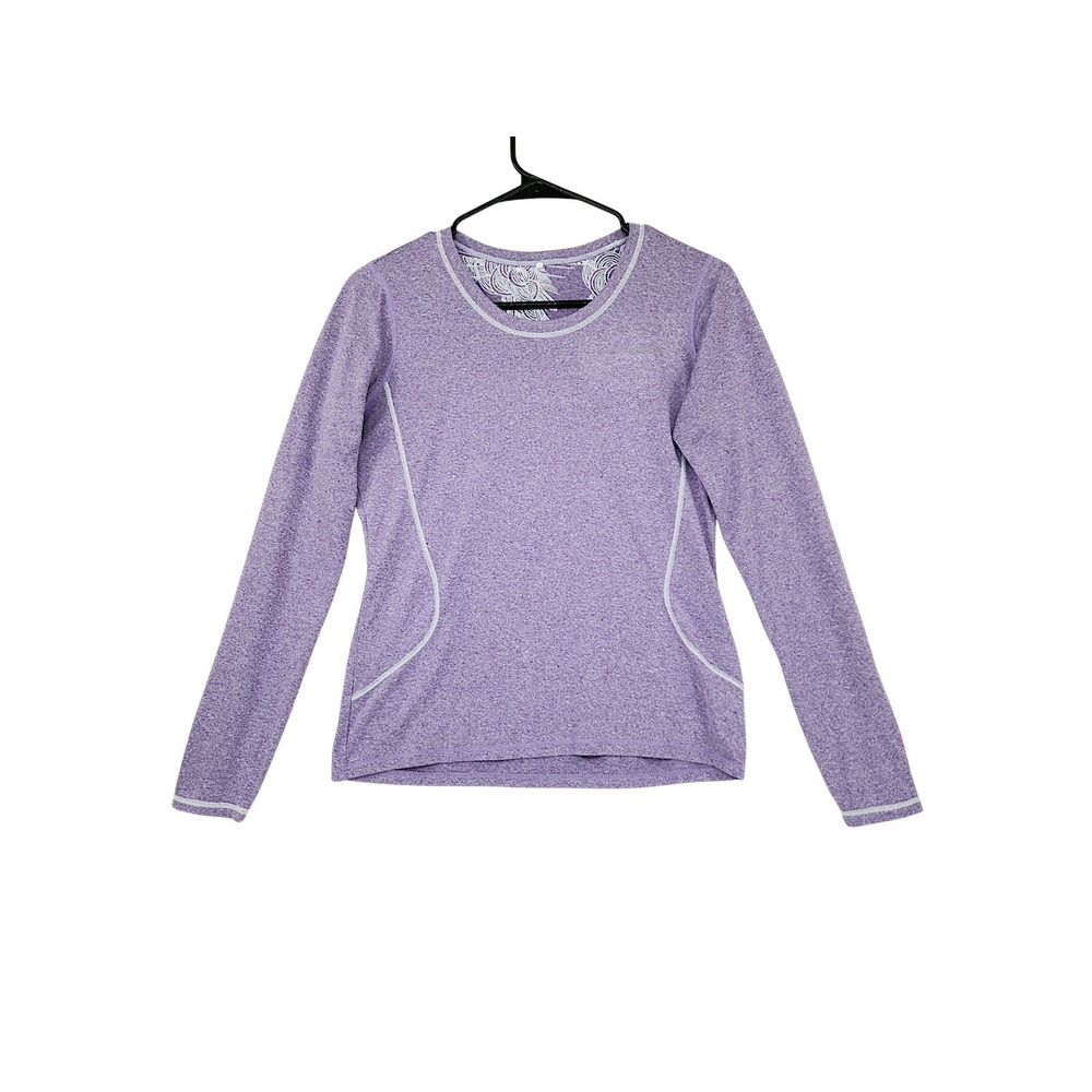 Brooks Running Shirt S Womens Purple Equilibrium Long Sleeve Heathered Jogging